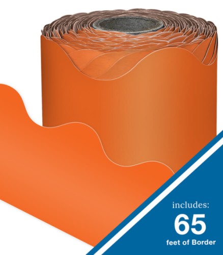 Rolled Scalloped Borders - Orange - Borders & Trimmers - CDP108466