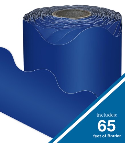 Rolled Scalloped Borders - Navy - Borders & Trimmers - CDP108469