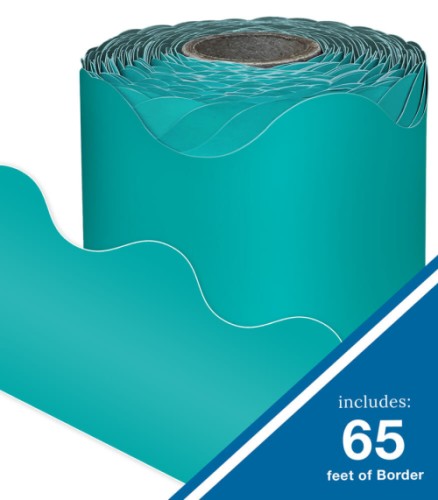 Rolled Scalloped Borders - Teal - Borders & Trimmers - CDP108471