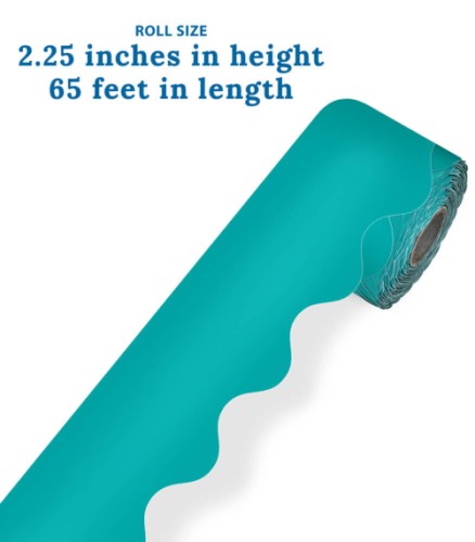 Rolled Scalloped Borders - Teal - Borders & Trimmers - CDP108471
