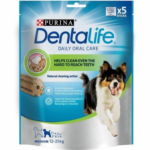 Purina DentaLife Chews Medium Breed Dog Chews - Daily oral care dog chews, 10 Chews per bag, 248g bags, Case of 50