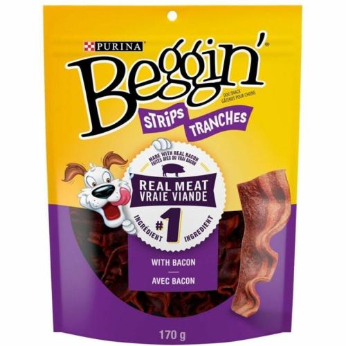 Purina Beggin' Strips with Bacon Dog Snacks, 6x170g - Dog Snacks, 170g, Case of 6