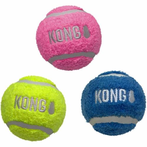 KONG Sport Softies Balls 3-pk Assorted Md - Dog - Medium - Ball Shape - Plush - Assorted - 3 Pack