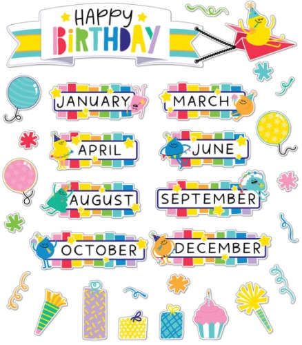 Happy Place Birthday Bulletin Board Set - Bulletin Board Sets - CDP110552