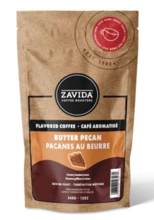 Zavida Whole Bean Butter Pecan Coffee - Medium - Whole Bean - Butter Pecan, Gourmet Blend, Creamy, 12oz (340g)