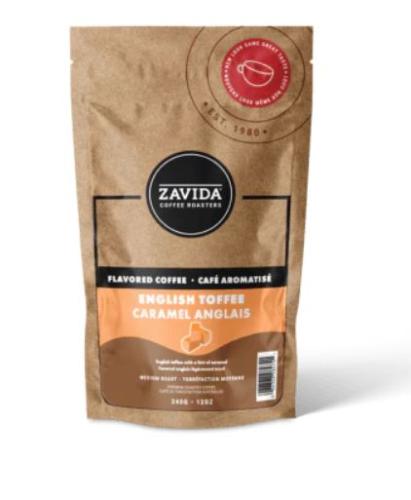 Zavida Whole Bean English Toffee Coffee - Medium - Whole Bean - English Toffee, 12oz (340g)