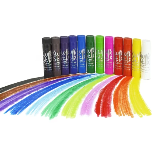 Kwik Stix Washable Solid Tempera Paint - 12 Classic Colours - Tempera Washable Paint - TPG00602