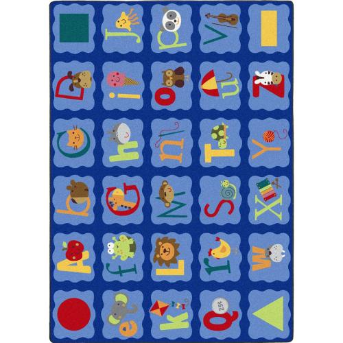 JOY CARPETS ALPHABET BLUES CARPET 5'4"X7'8" RECTANGLE
