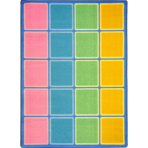 JOY CARPETS BLOCKS ABOUND CARPET 5'4X7'8 RECTANGLE PASTEL