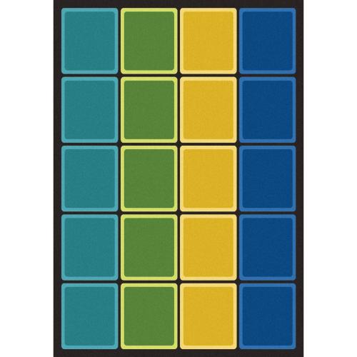 JOY CARPETS BLOCKS ABOUND CARPET 5'4X7'8 RECTANGLE EARTHTONE
