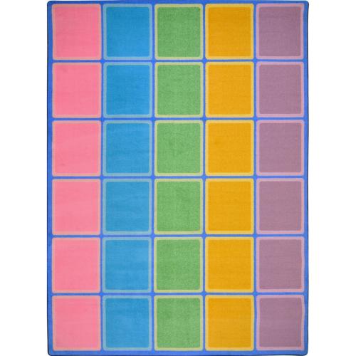 JOY CARPETS BLOCKS ABOUND CARPET 7'8X10'9 RECTANGLE PASTEL