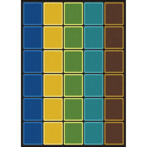 JOY CARPETS BLOCKS ABOUND CARPET 7'8X10'9 RECTANGLE EARTHTONE