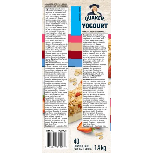 Quaker Yogurt Bars 40 x 31 g - Snacks - OFP1788908