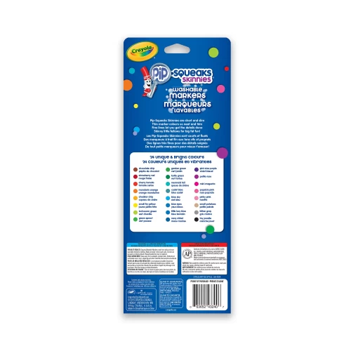 Crayola Pip-Squeaks Skinnies Washable Markers - 24 Assorted Colours - Art Markers - CYO584324