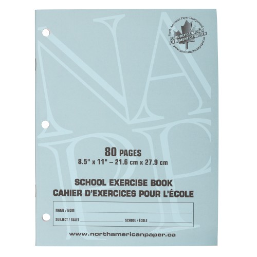 Exercise Book NAPP, 8.5" X 11", 80 PG 7mm Blue, 20/PKG