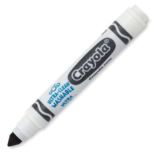 Crayola Ultra-Clean Washable Markers - Black - Broad Line Tip - 12 / Pack - Bulk - Art Markers - CYO56791251