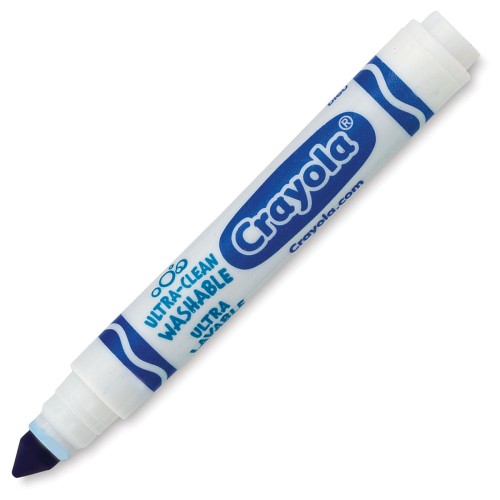 Crayola Ultra-Clean Washable Markers - Blue - Broad Line Tip - 12 / Pack - Bulk - Art Markers - CYO56791242