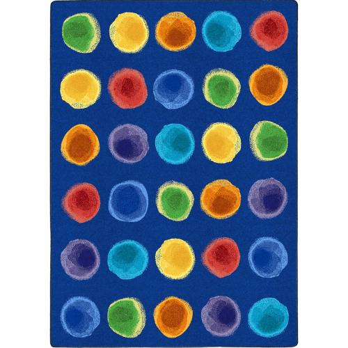 JOY CARPETS WATERCOLOR SPOTS CARPET 7'8X10'9 RECTANGLE RAINBOW