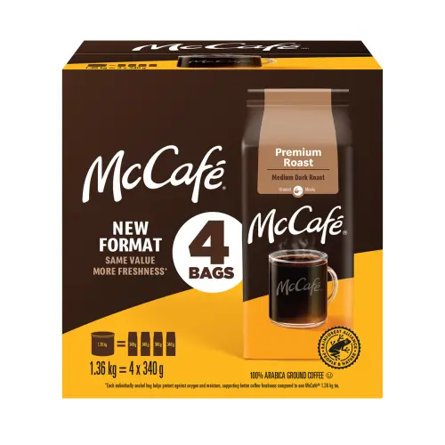 McCafé Premium Roast Fine Ground Coffee Arabica 1.36kg (4 X 340g)