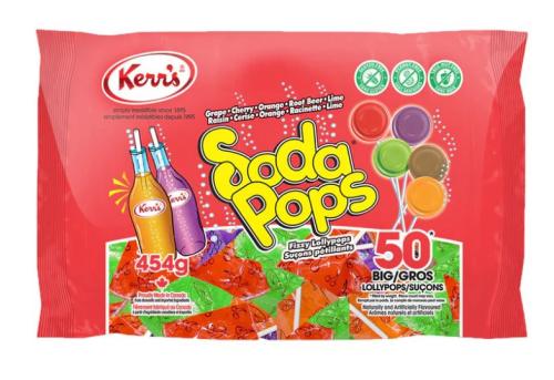 Kerr's Soda Pops 454g - Orange, Cherry, Lime, Grape, Root Beer - No High Fructose Corn Syrup, Peanut-free, Gluten-free, Nut-free - 1 lb (454 g) Bag