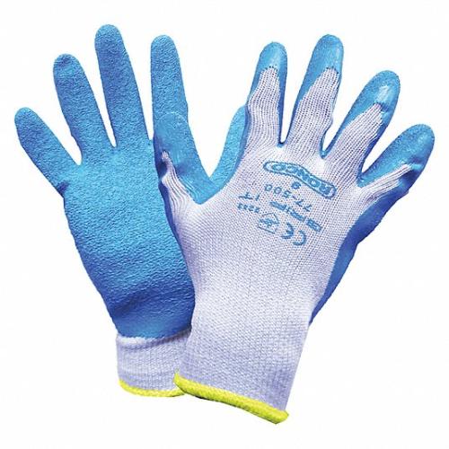 RONCO - GLOVES, COLD RESIST/KNIT WRIST/CRINKLE, SZ SMALL/7/9.65 IN L, YELLOW/BLUE, ACRYLIC/LATEX/TERRY