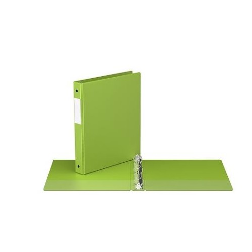 Davis Round Ring Commercial Binder - 2" Binder Capacity - 8 1/2" x 11" Sheet Size - 3 x Round Ring Fastener(s) - 2 Inside Front & Back Pocket(s) - Lime Green - Recycled - 1 Each