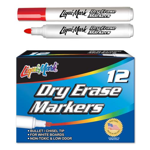 Dry Erase Markers - Broadline, Bullet Tip - Red - 1 EA