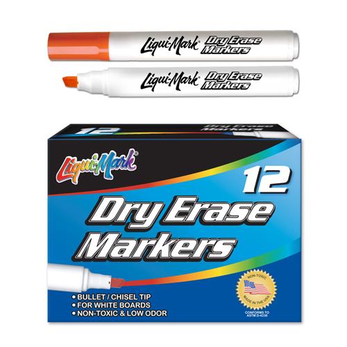 Dry Erase Markers - Broadline, Chisel Tip - Orange - 1 EA