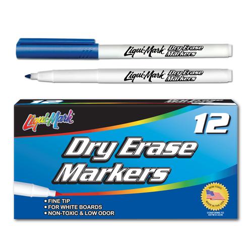 Pocket Dry Erase Markers - Fine Point - Blue - 1 EA