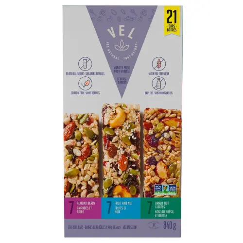 Vel Cereal Bars -  Variety Pack 21 × 40 g