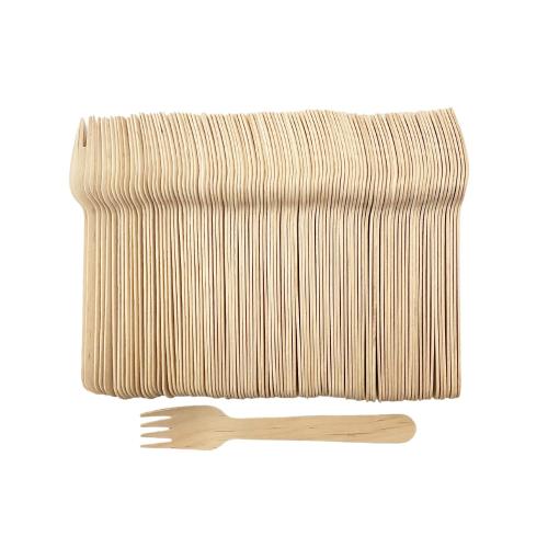 Wooden Forks 100% bamboo and biodegradable 6" (160MM) - 100/BG