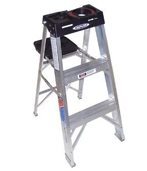 WERNER Step Ladder, 3', Aluminum, 300 lbs. Capacity, Type 1A
