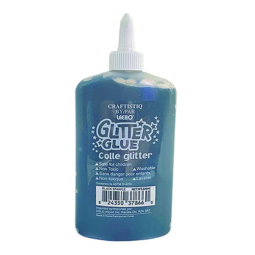 LEEHO WASHABLE GLITTER GLUE, BLACK