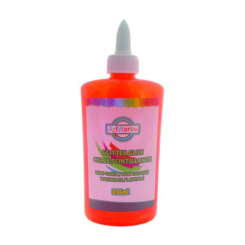 LEEHO WASHABLE GLITTER GLUE, ORANGE