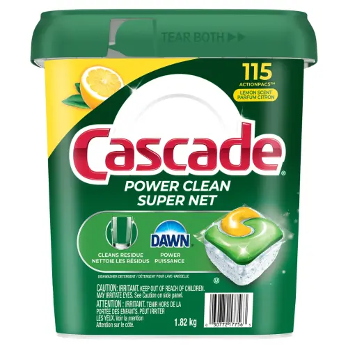 Cascade Power Clean Dishwasher Detergent ActionPacs -Lemon Scent - 115-count