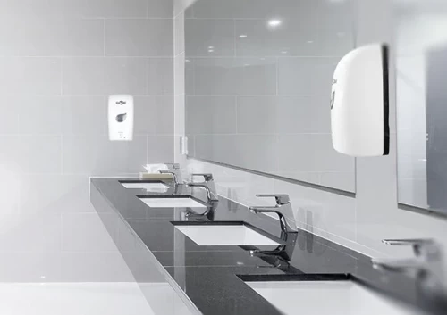 Touch-Free Dual Tip Bulk Lotion or Foam Soap Dispenser - 5.5"L X 5.25"W X 11"H / Black - Hand Sanitizer Dispensers - GCP4670B