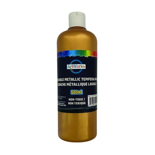 ArtWorks Washable Metallic Tempera Paint - 500ml - Gold