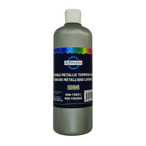 ArtWorks Washable Metallic Tempera Paint - 500ml - Silver