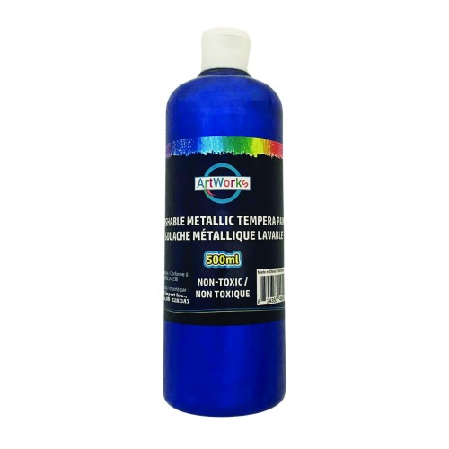 ArtWorks Washable Metallic Tempera Paint - 500ml - Blue