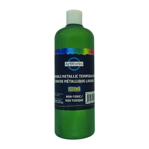 ArtWorks Washable Metallic Tempera Paint - 500ml - Green