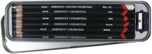 Derwent Academy Charcoal Pencils - 6 Pencils / Pack - Art Pencils, Charcoal, Pastels, Markers & Crayons - DWT0700838