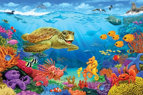 36-Piece Ocean Reef Floor Puzzle - Puzzles - OUT55109