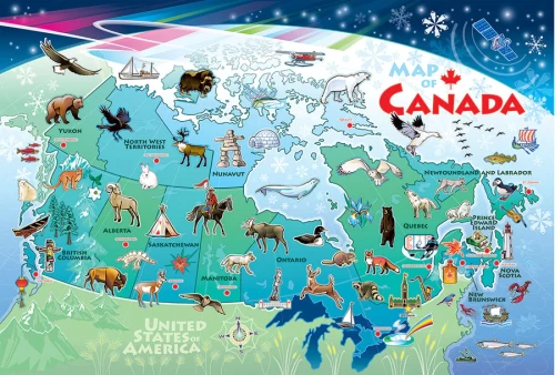 48-Piece Map of Canada Floor Puzzle - Puzzles - OUT55119