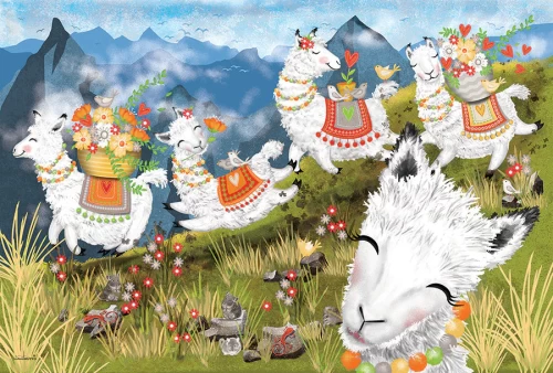 36-Piece Leaping Llamas Floor Puzzle