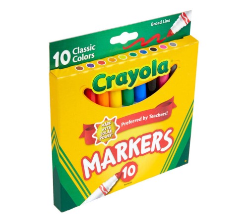 Crayola Broad Line Markers - 10 Classic Colours - Art Markers - CYO567708