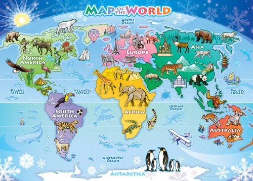 35-Piece Map of the World Tray Puzzle - Puzzles - OUT55893