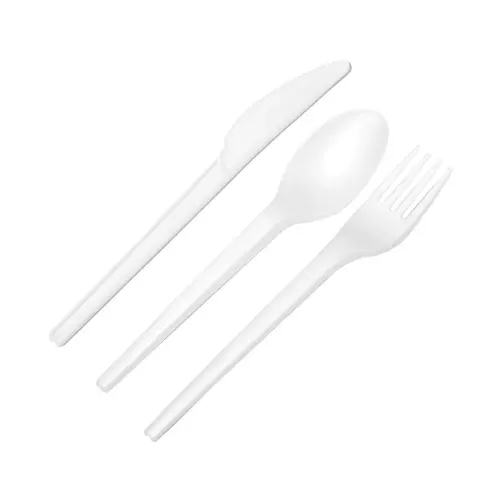 CPLA Compostable Forks - 6.25"H - White - 1000/PK - Cutlery - GCP6150