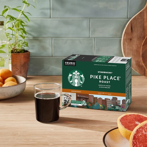 Starbucks Pike Place Roast Coffee K-Cups - 24 / Box - Single Serve Pods - SBK7409072