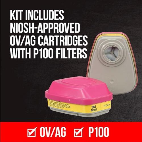 3M™ Performance Respirator 62023H1-DC, Multi-Purpose, Organic Vapour/Acid Gas/P100, Medium (1 Mask and 1-pair Cartridges) - Safety Gear - MMM62023H1DC