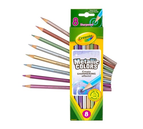 Crayola Metallic Coloured Pencils - 8 Assorted Colours - Coloured Pencils - CYO671151